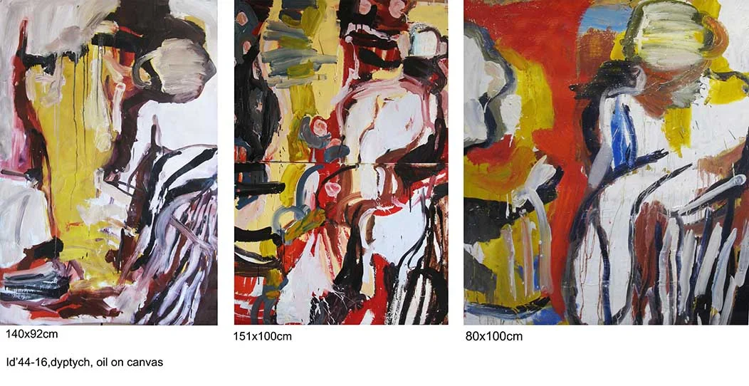 Daniela’s story, 140x92cm; 151x100cm;80x100cm, tryptych, oil on canvas, 2016-18