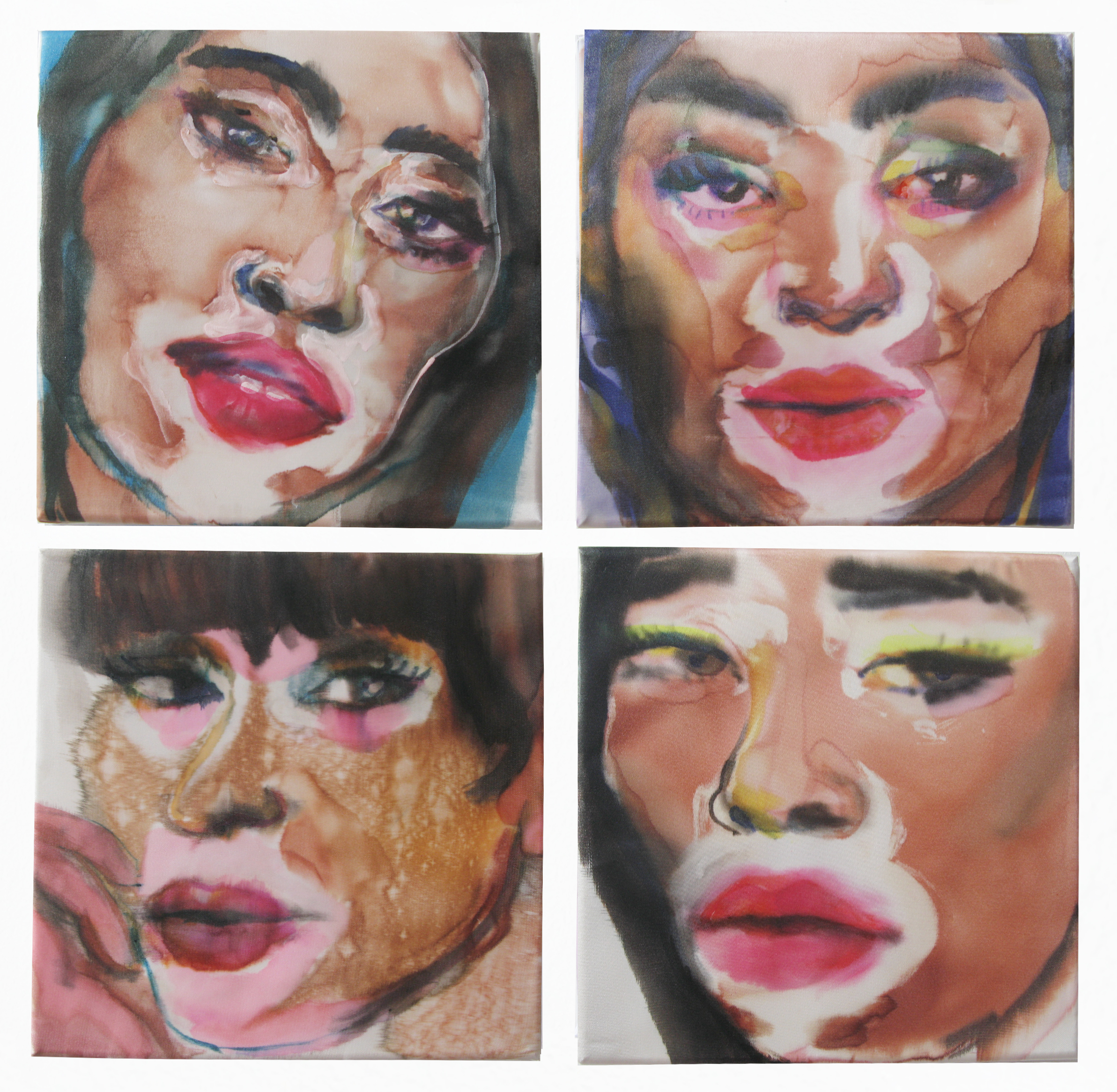 20x20cm each, watercolour on silk 