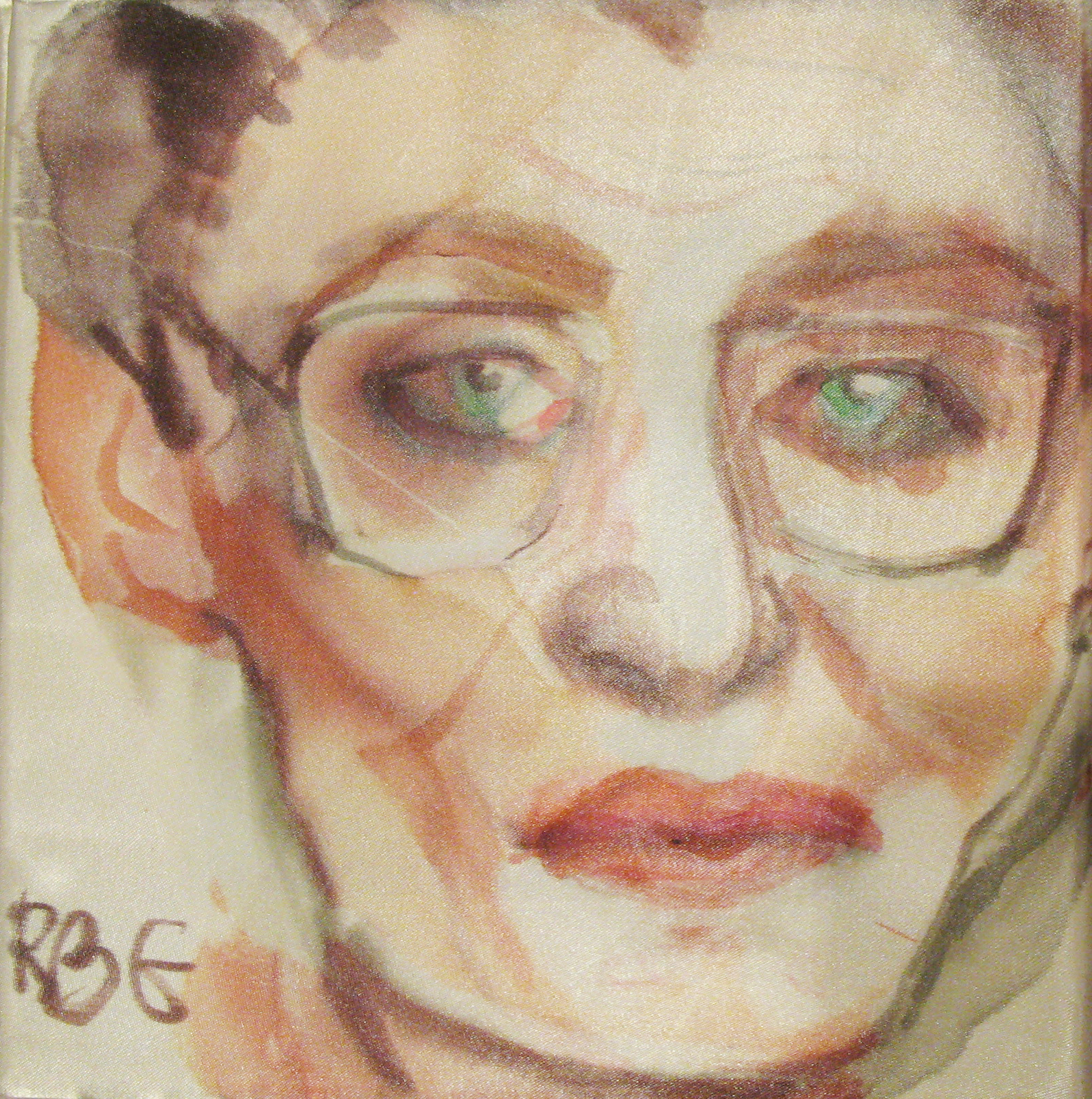 Justice Ginsburg, 20x20cm, watercolour on silk