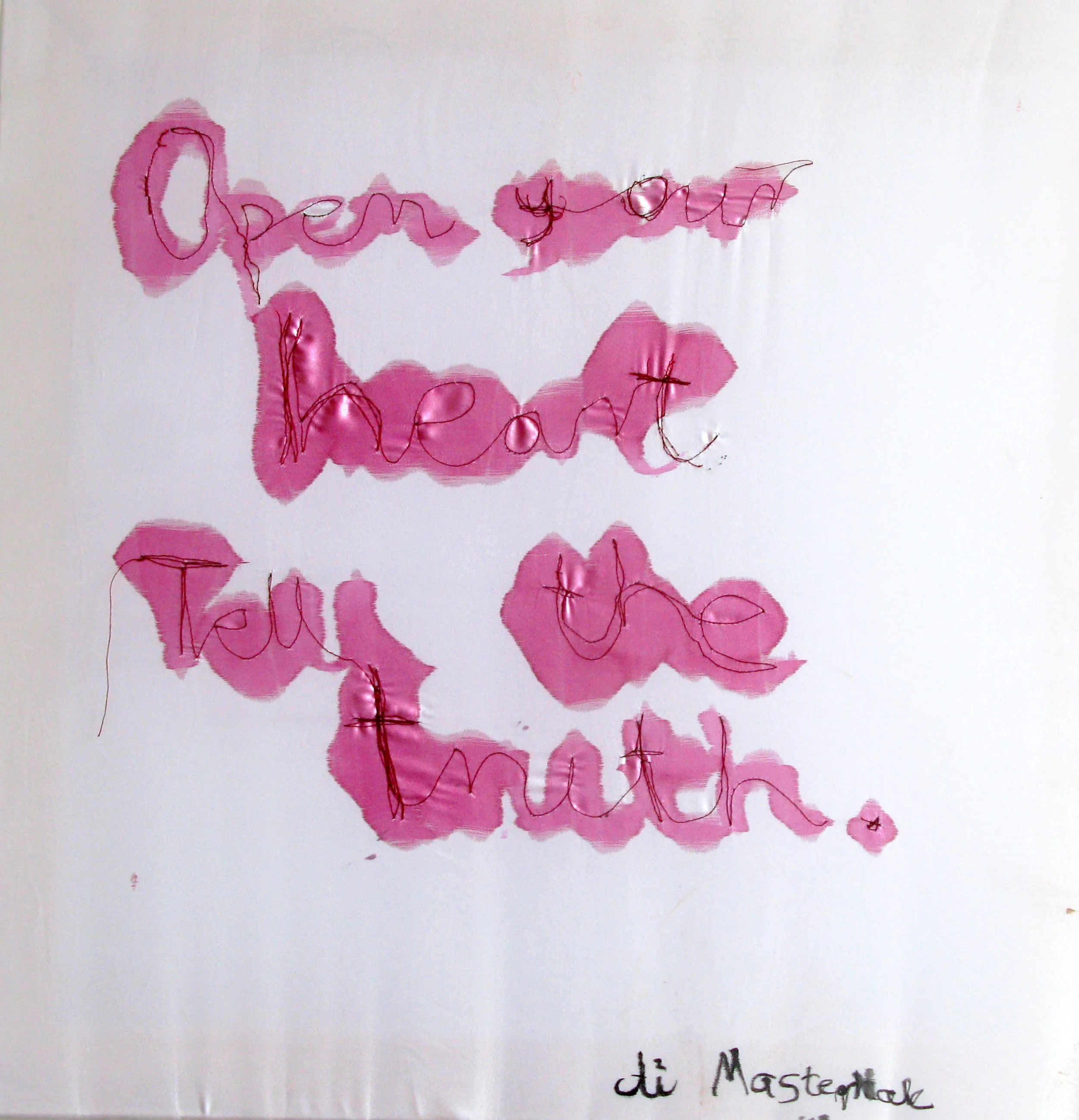 Abstract and poetry No 1, watercolour, ink on fabric, mixed media , thread, 50x50cm
