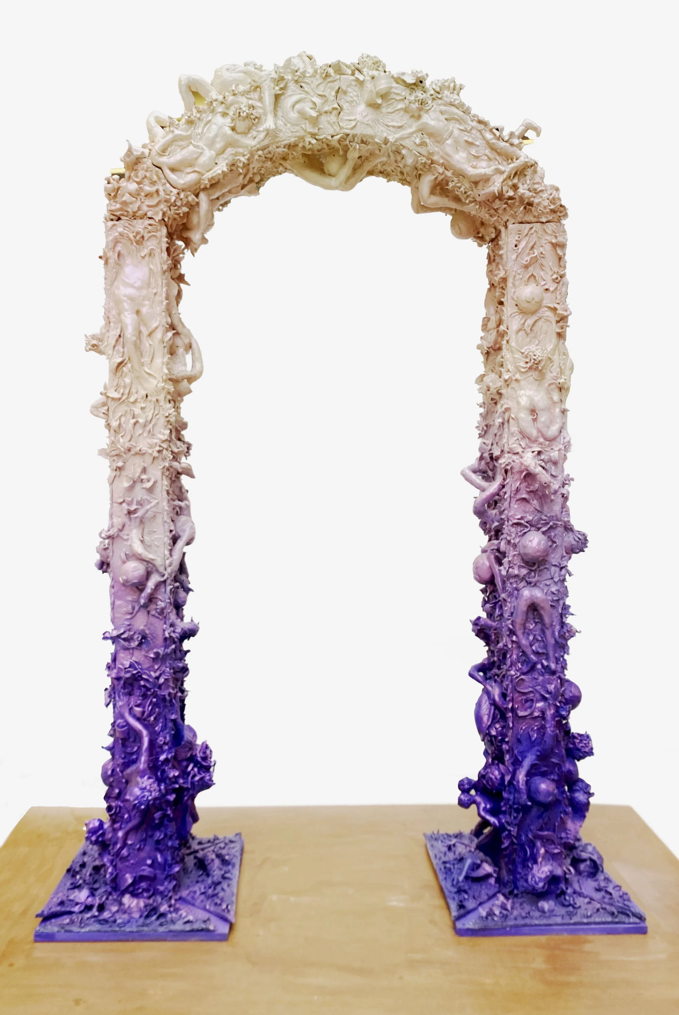 H 240x D12x 22 x W 110cm, Glazed ceramic arch, wood