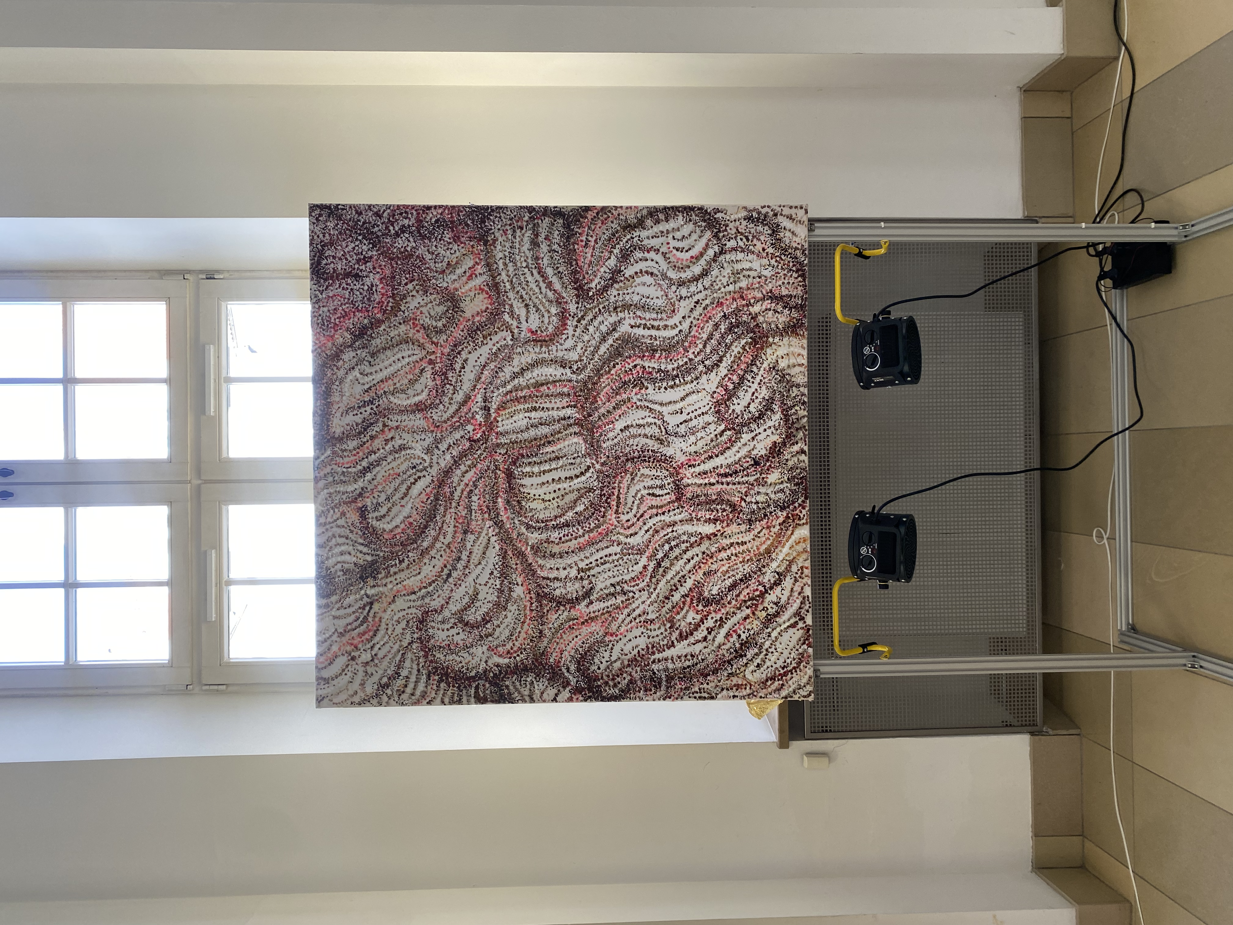 Nb 20 117x117cm, termochromic paint on silk