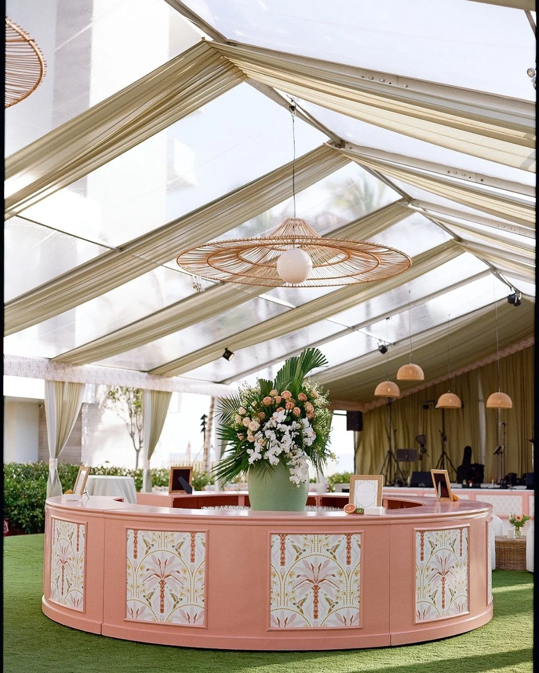 The custom details matter. From pattern to production &mdash; or in this case, valance to bar panels. ✂️✨
.
.
.
#thesocialspool #customfabrics #customdraping #eventtransfortmation #weddingdesign