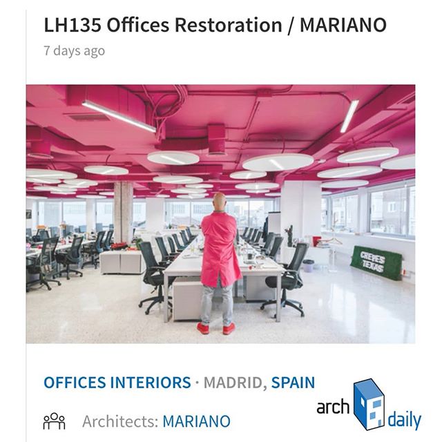 El #espaciolh135 publicado en #ArchDaily y #PlataformaArquitectura!!!
.
@espaciolh135 @mariano_estudio @making_science #fiftyx #madridalquila #ArchDaily #PlataformaArquitectura #office #oficina #madrid