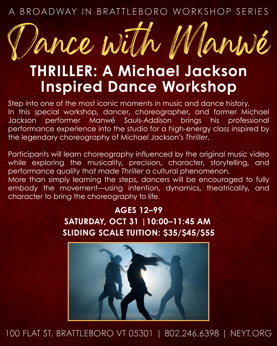THRILLER: A Michael Jackson–Inspired Dance Workshop  With Manwé Sauls-Addison