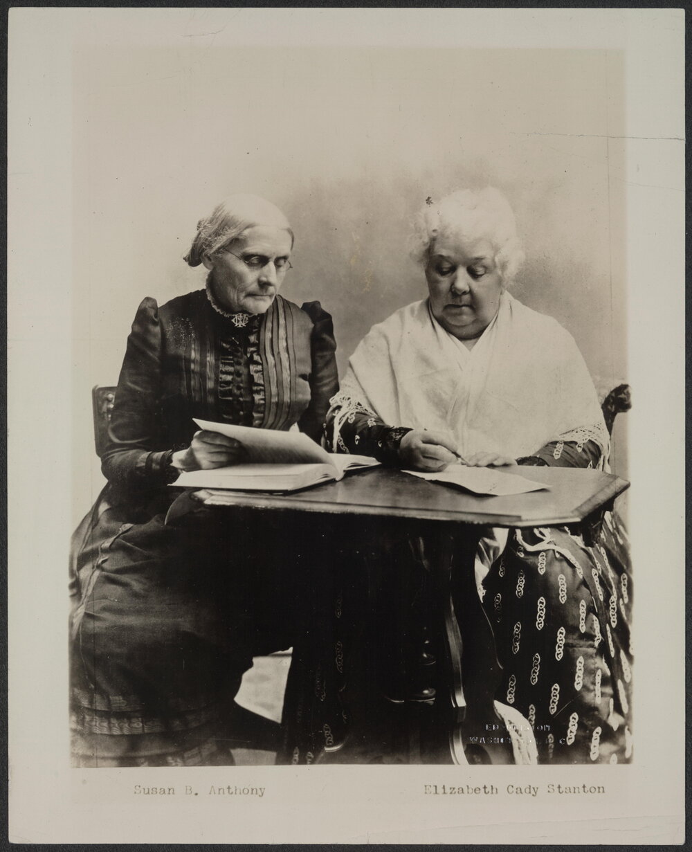 Susan B. Anthony (left) and Elizabeth Cady Stanton (right)