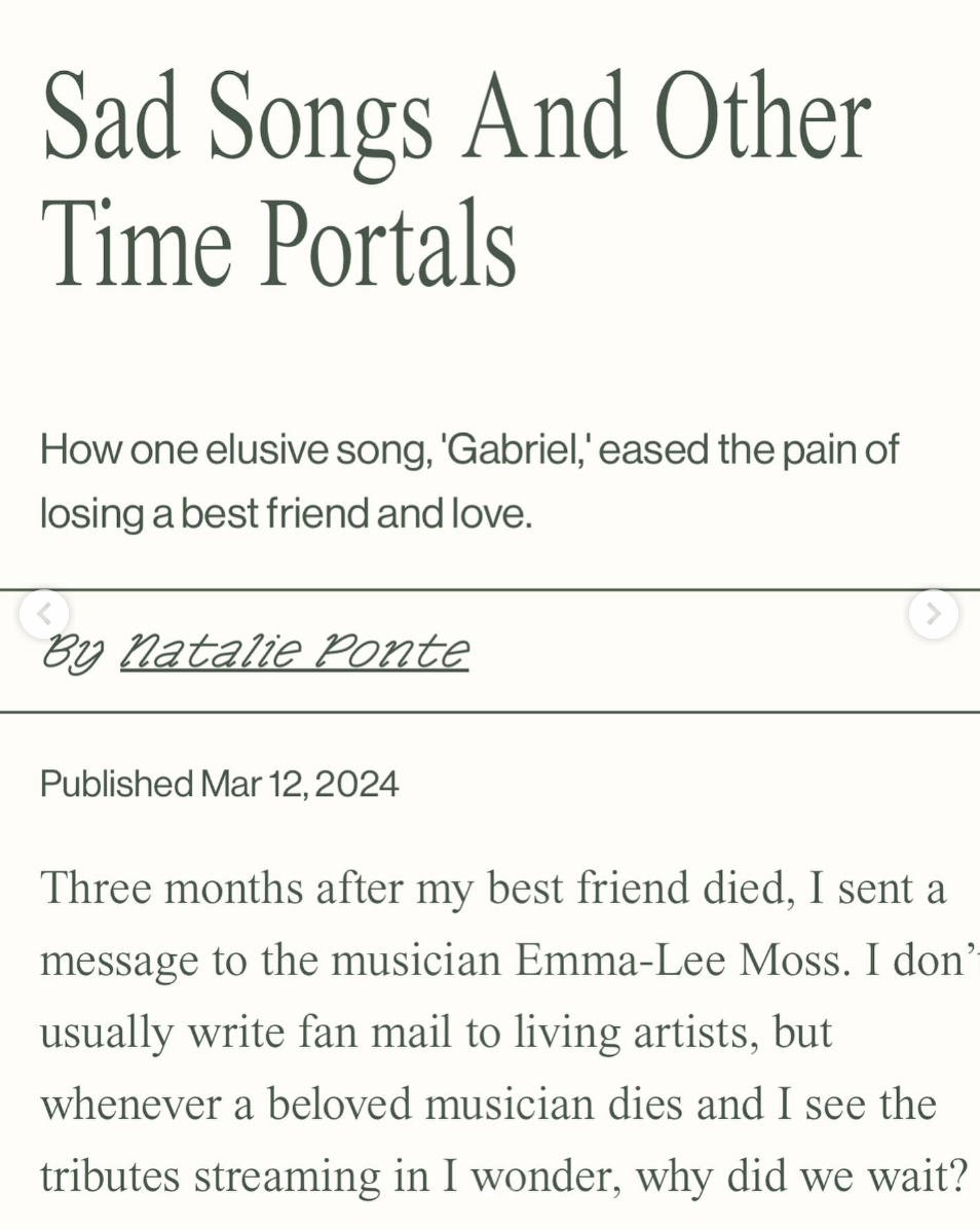 Natalie Ponte — writer and editor; Byline, 2024. 
"Since taking my first Brooklyn Writer's Collective class four years ago, I've developed pieces that have been published in The Rumpus and Pigeon Pages. I'm currently finishing my final semester of an