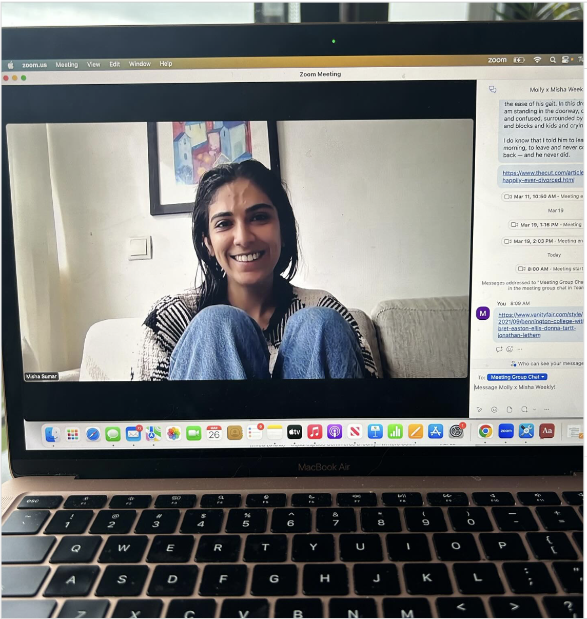 Misha Sumar — low-residency master’s student at Bennington College and BWC teaching assistant.

“When I first joined BWC, I was so hesitant to call myself a writer. Three years late I’ve written several chapters of my book, been published in Thimble 