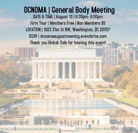 DCNOMA August Chapter Meeting