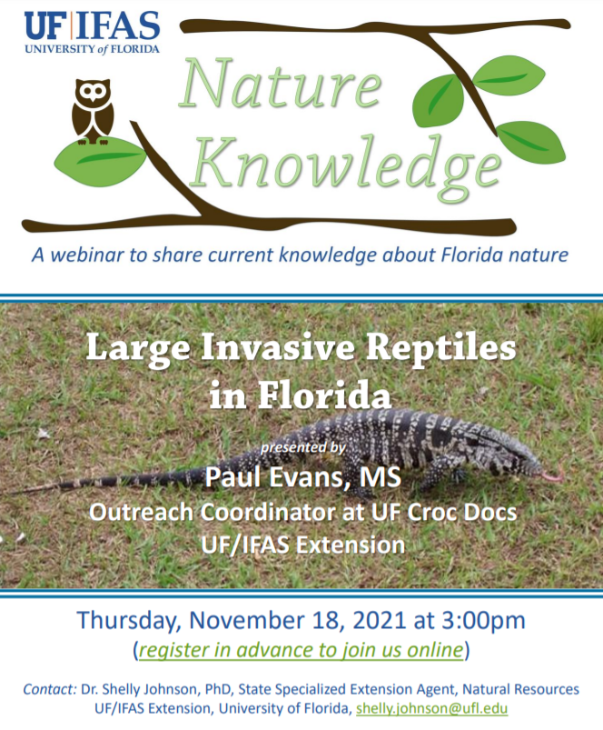 Nature Knowledge - Large Invasive Reptiles in Florida