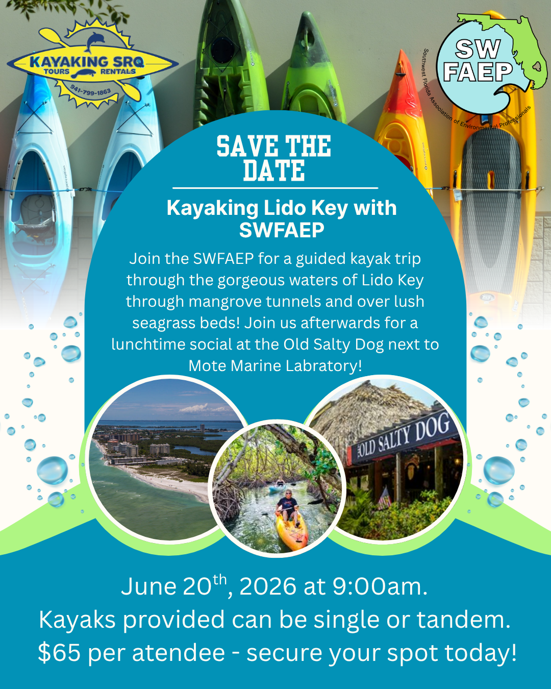 Kayaking Lido Key with SWFAEP