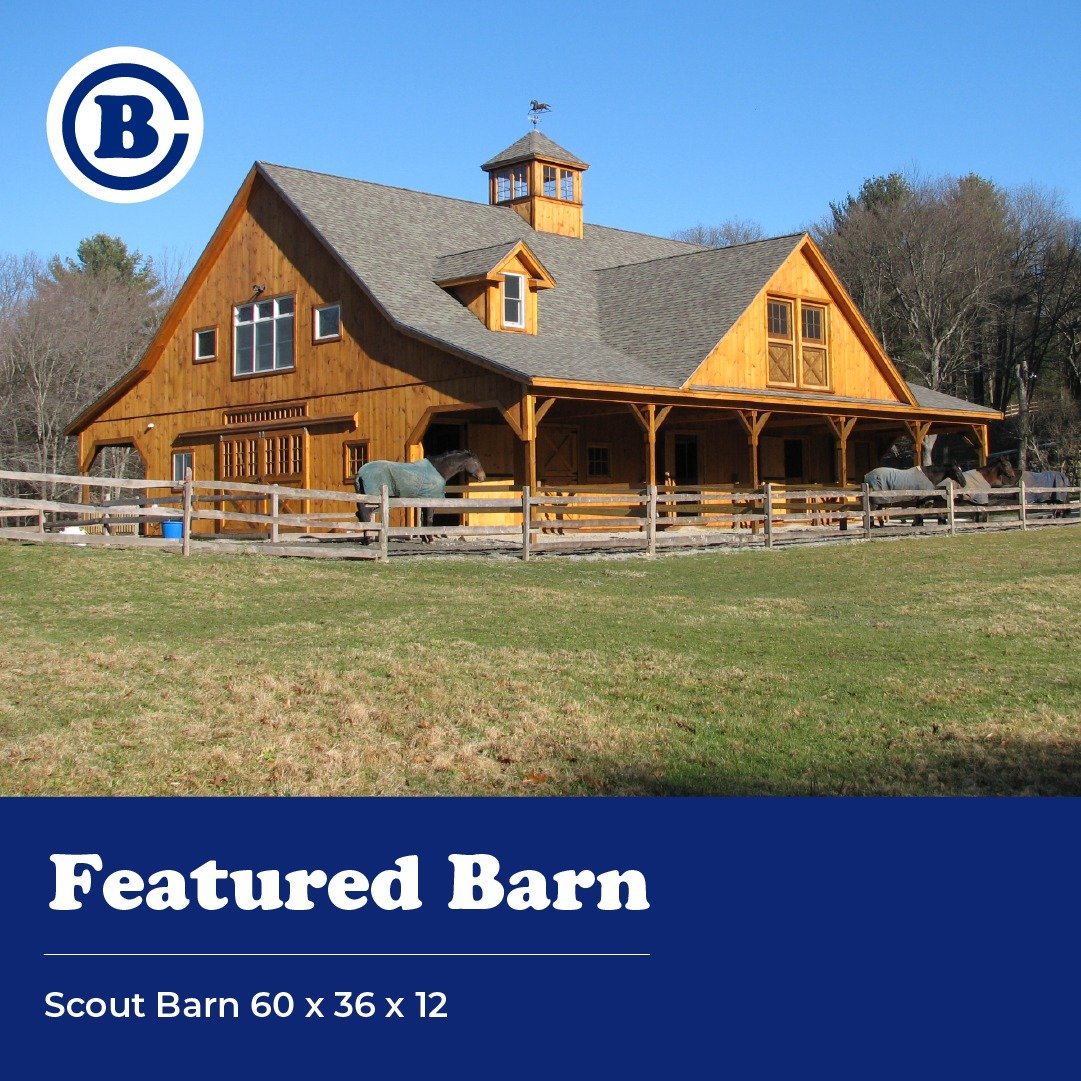 Featured Building: Scout Barn
This custom barn is multi-functional as well as practical. The 60&rsquo; x 36&rsquo; x 12&rsquo; barn has two open shed overhangs, a loft dormer front and rear, 12&rsquo; x 12&rsquo; stalls, fully finished tack room and 