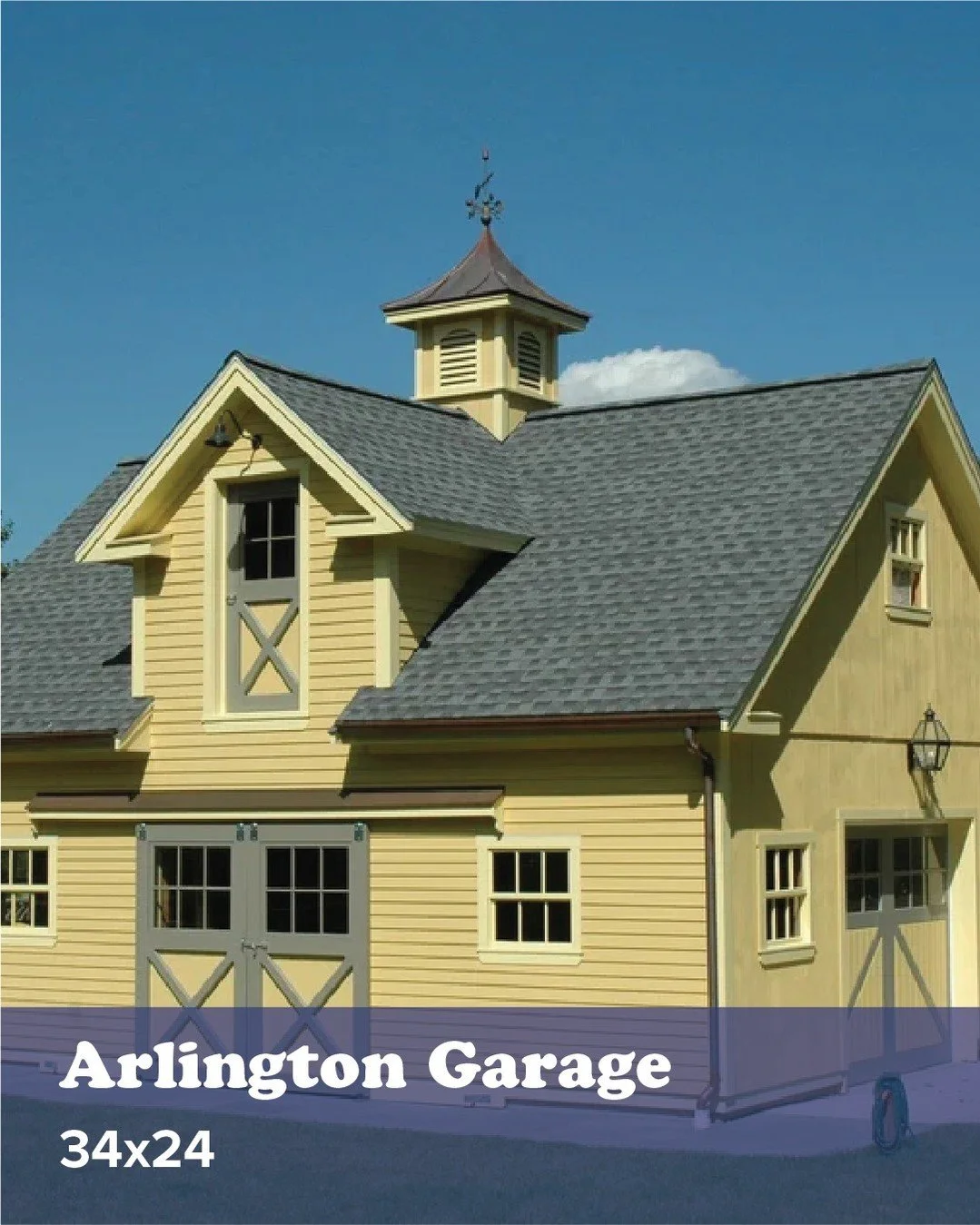The Arlington Garage is a compact garage with a big impact; it&rsquo;s got all the extras to make a beautiful and functional building for every need! 

 circleb.com/garage#/arlington-garage-34x24 

#CustomBuild #CircleB #NewEnglandStyleBarn #HorseBar