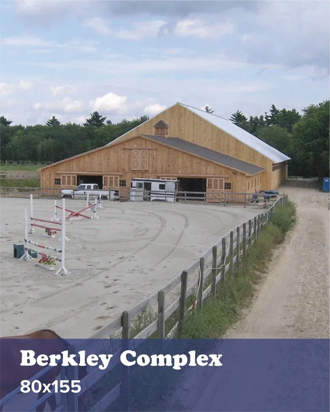 The Berkley Complex includes both a generous barn and an indoor riding arena with a fabric roof &mdash; everything an equestrian farm needs to house and exercise multiple horses! 

 circleb.com/complexes#/berkley-complex-80x155 

#CircleB #NewEngland