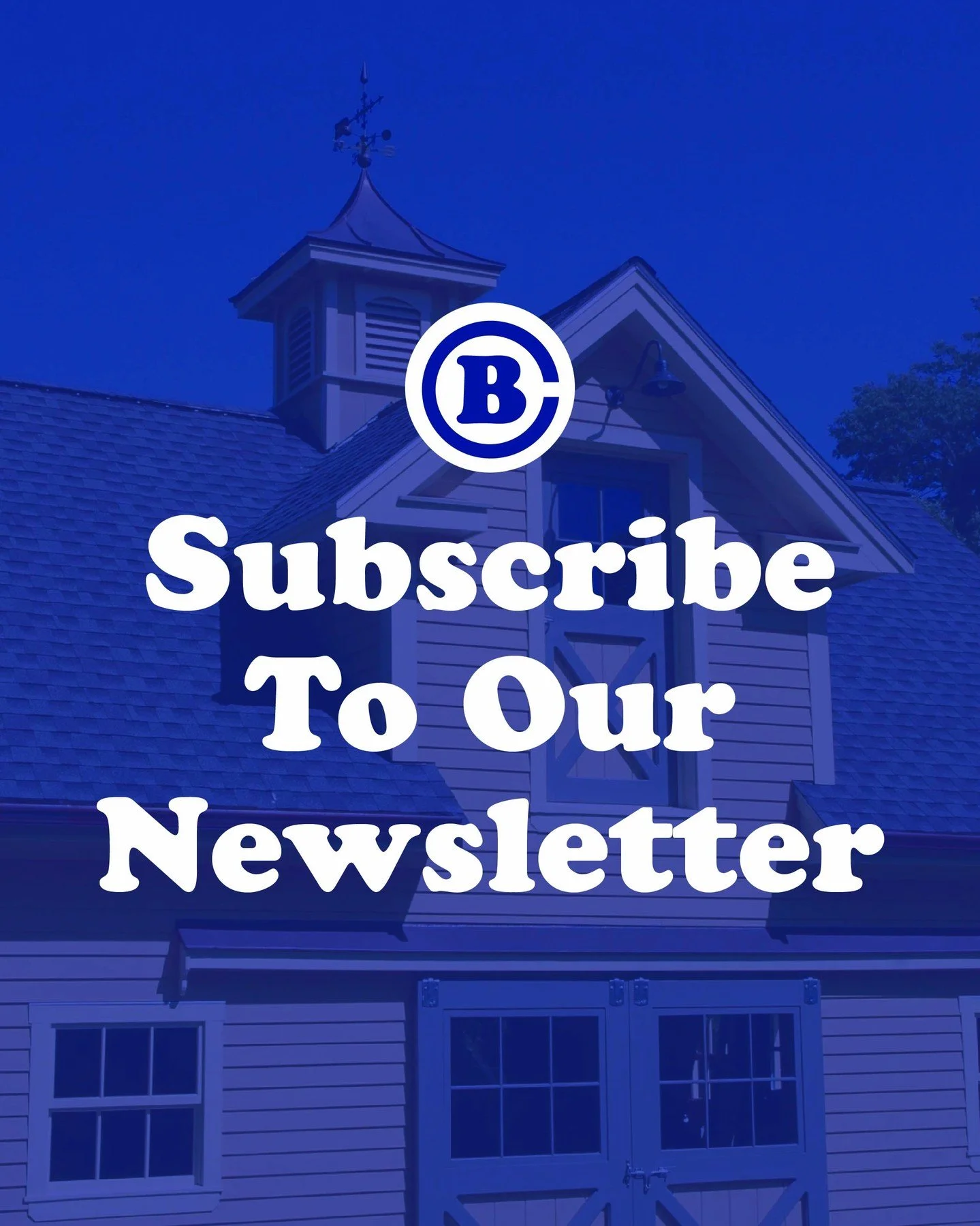 Subscribe to our email newsletter &amp; start the new year off with horse care tips &amp; the latest news from Circle B Barn delivered to your inbox monthly.
Sign up on our website!

#CircleB #BarnDepot #NewEnglandStyleBarn #HorseBarn #Barn #Equestri