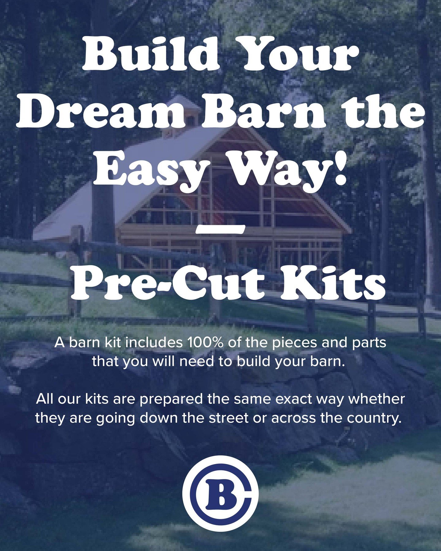 Build your dream barn the easy way with pre-cut barn kits from Circle B! 🛠️ 
Your customized kit includes everything you need, measured, cut, &amp; ready to go.