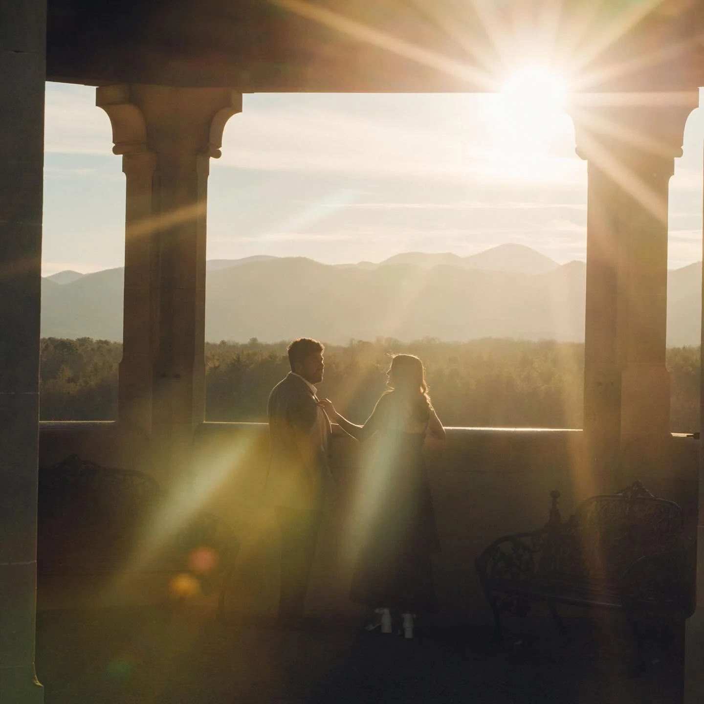 Really fun to photograph these two love birds for their engagement at @biltmoreestate. Cheers to @g_onethree and @bellamartz19 🥂