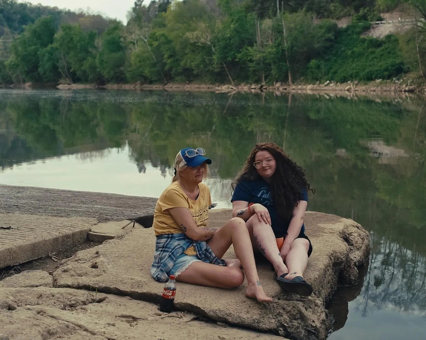 Becky Henry and Nicky Denise along the Kentucky River at fort Boonesborough.