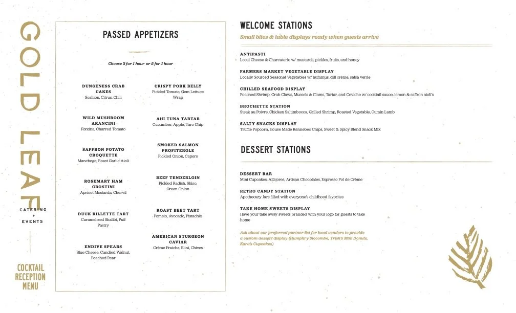 CATERING — Fifth Arrow SF
