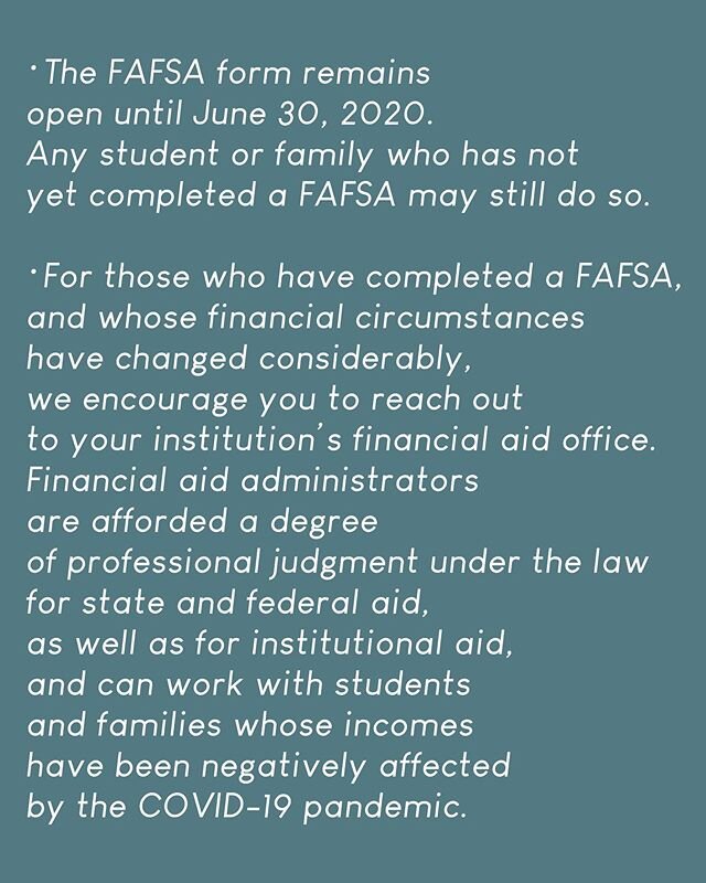 An update from FAFSA.