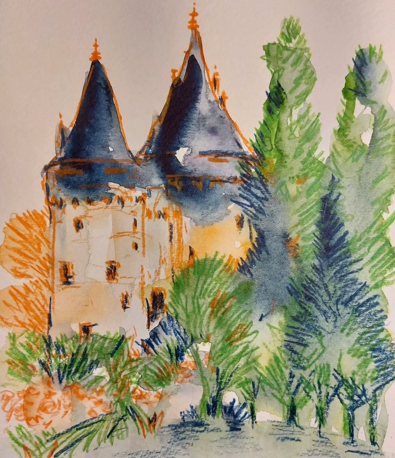 Water Color Castle 🎨
@sblerheu 

#artwork #watercolorsketch #watercolorpainting #bretagneforever #castleart #chateaudefrance