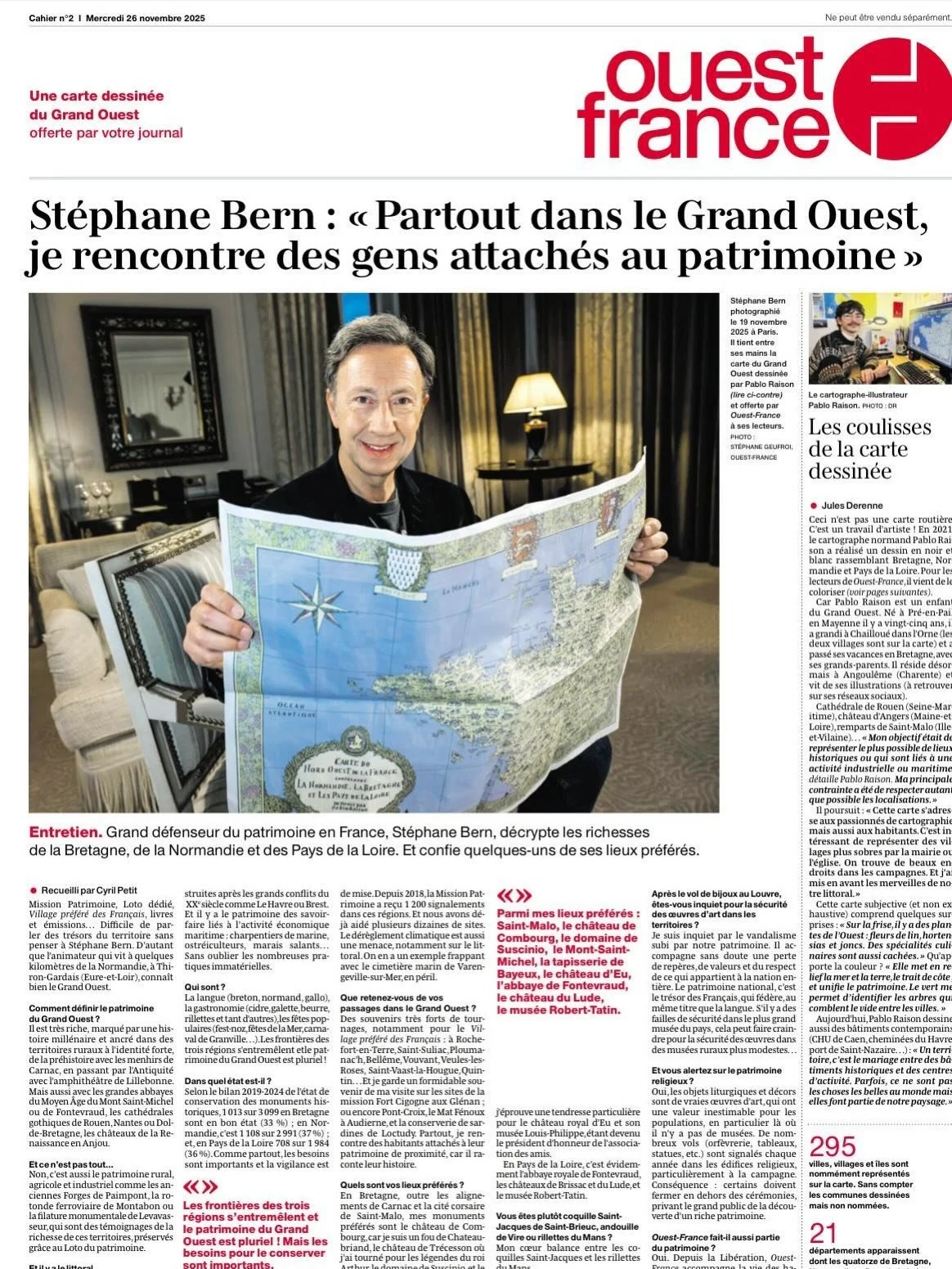 Happy Thanksgiving 🙏🏽 Nous exprimons toute notre gratitude &agrave; St&eacute;phane Bern ! Dans son entretien pour Ouest-France, le grand d&eacute;fenseur du patrimoine fran&ccedil;ais partage ses lieux coups de c&oelig;ur dans le Grand Ouest&helli