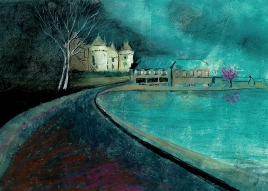 Le Ch&acirc;teau de Combourg vu par l&rsquo;artiste Marie Baldet 🎨 mariepleinedecailles 

&Agrave; travers cette s&eacute;rie de peintures sur papier, le ch&acirc;teau et son environnement se d&eacute;voilent autrement : la route qui y m&egrave;ne, 