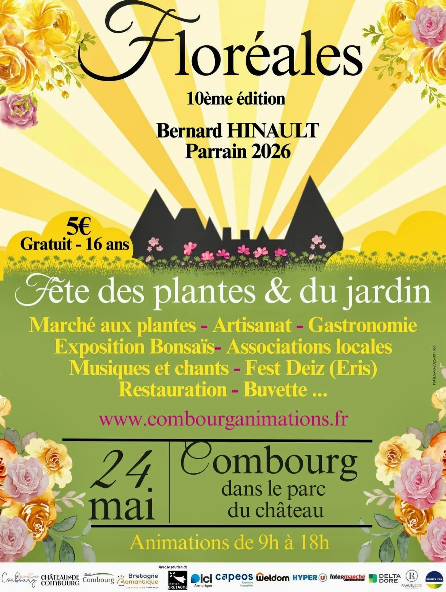 Les Flor&eacute;ales de Combourg f&ecirc;tent la Bretagne 💐 Rendez-vous le dimanche 24 mai 2026 au Ch&acirc;teau de Combourg pour la 10ᵉ &eacute;dition des Flor&eacute;ales, organis&eacute;e par Combourg Animations. @combourg_animations 

Cette ann&