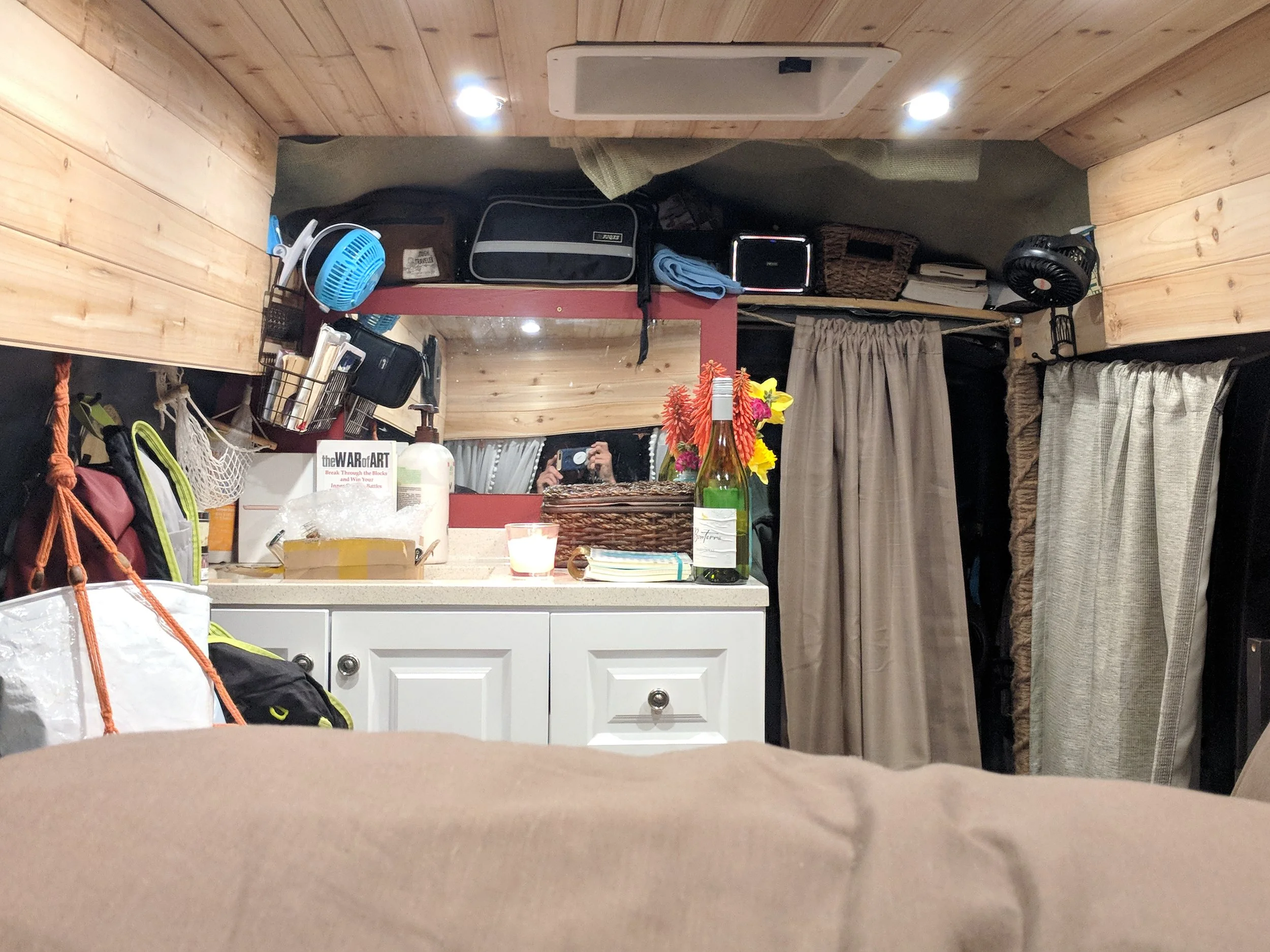 The interior of Kamala | A 1998 Ford E150