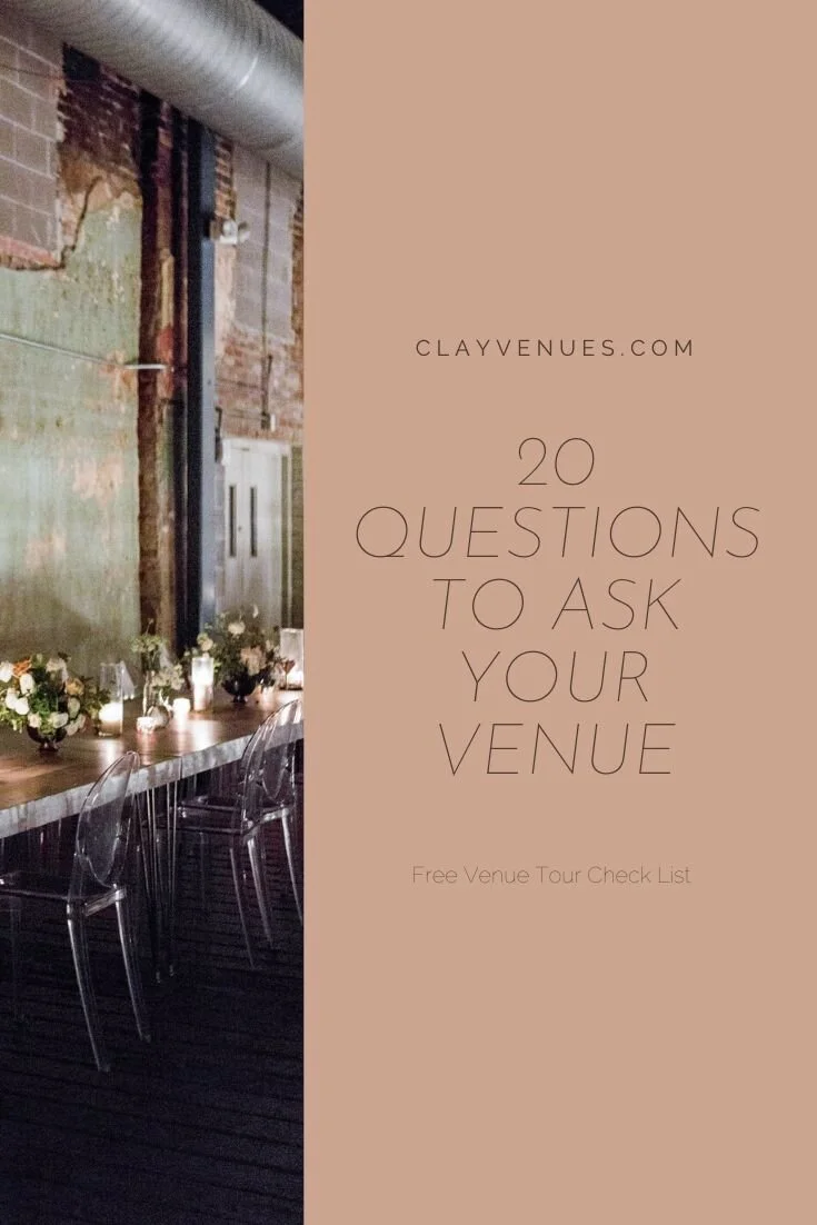 20 Questions To Ask Your Venue Before Booking — Clay Venues