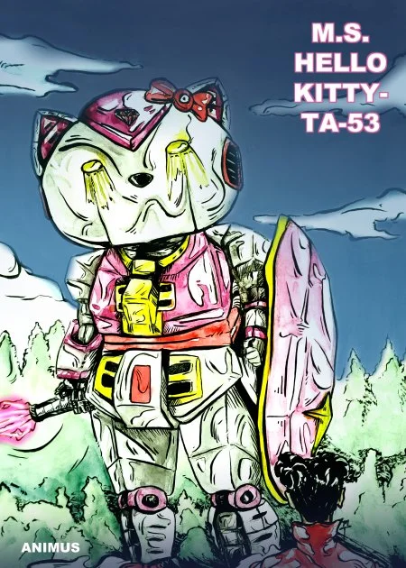 Mobile Suit HELLO KITTY Mini Fanart Print