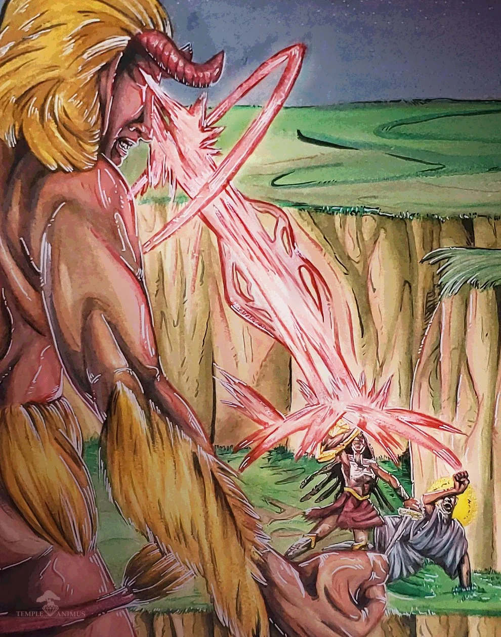 Fighting Demons the Eternal Struggle Art Print