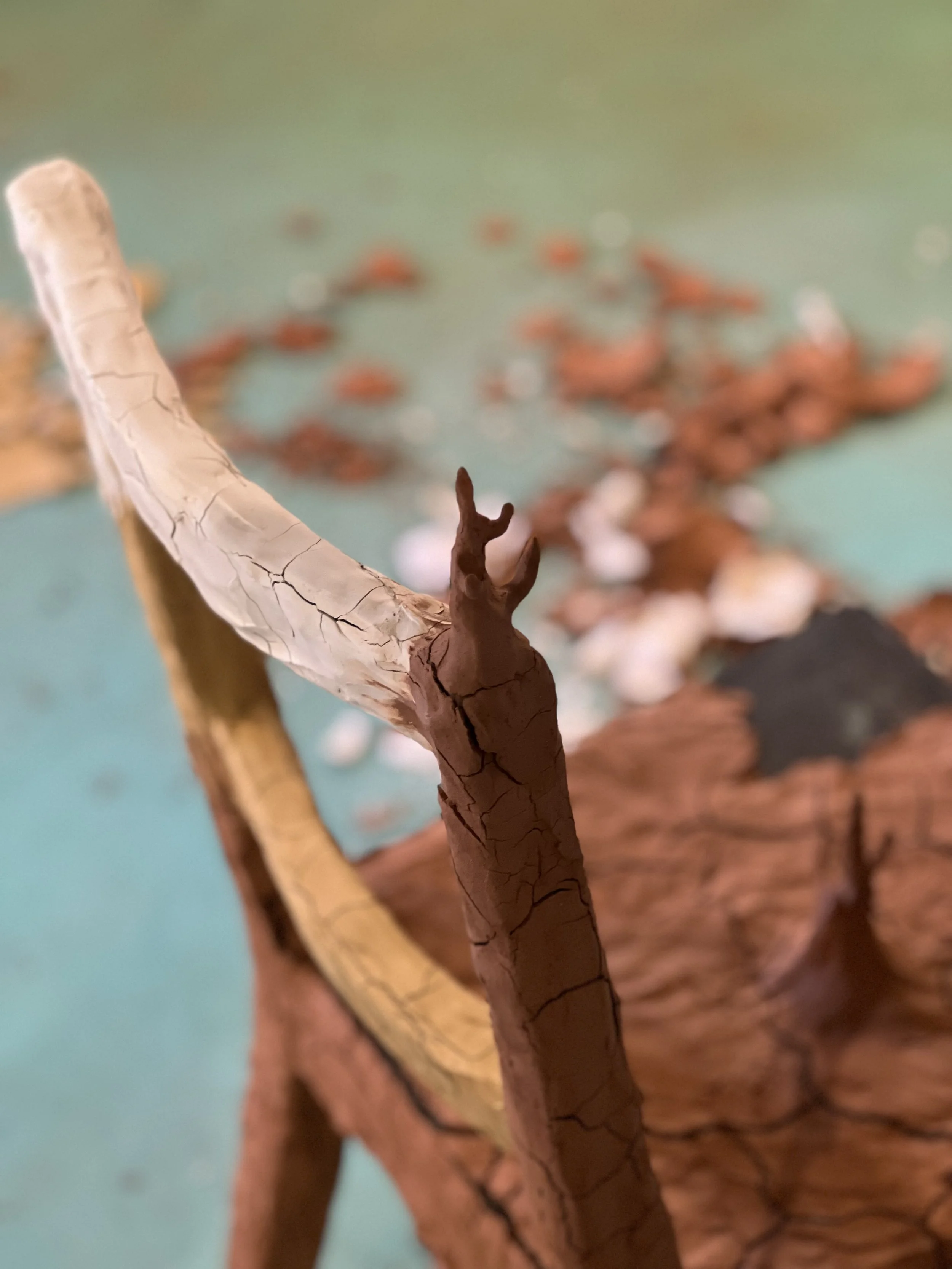  My most recent creative inquiry is about the shape of the traces we leave (we encompassing all living beings- humans, flora, fauna, and fungi). I have been exploring the textures and shapes of items and marks left behind by creating small casts of a