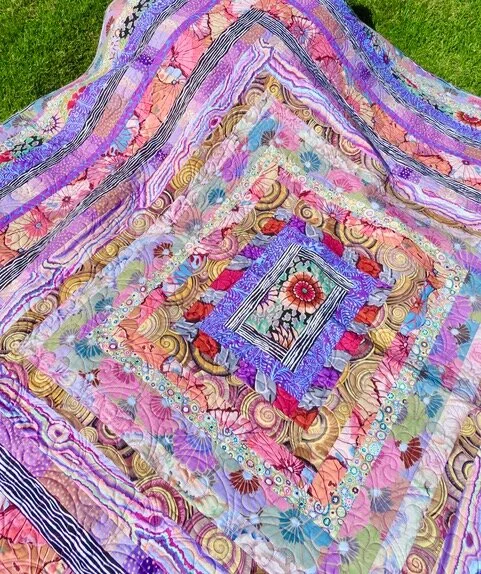 Kaffe Stone Log Cabin Quilt