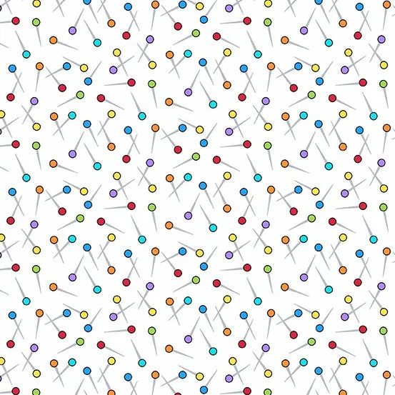 Sew Happy Dropped Pins White — Roxanne's