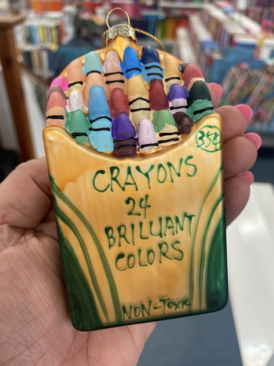 Box of Crayons - Glass Ornament — Roxanne's