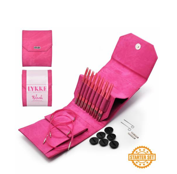 Lykke 5" Interchangeable Circular Knitting Needle Starter Set - Blush