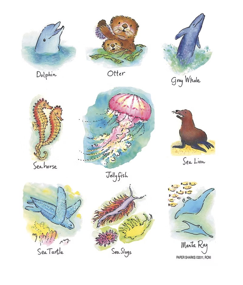 Flour Sack Towel - West Coast Sealife