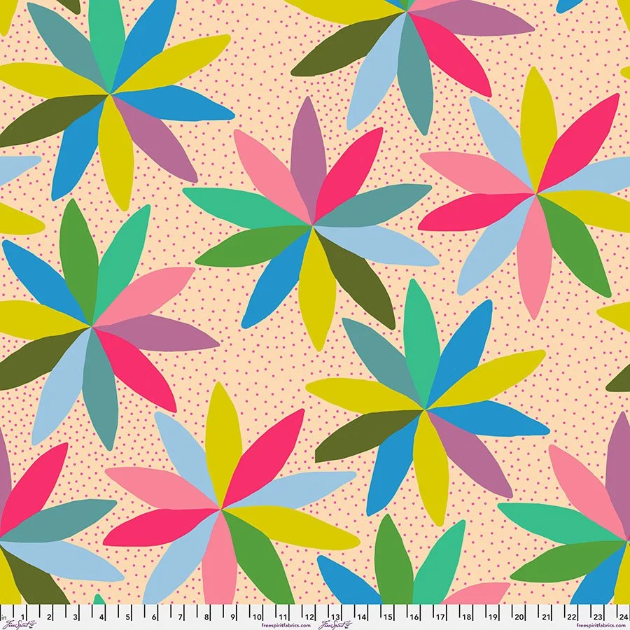 108” Wide Quilt Back - AM Loves HUE - Cartwheels - Cream