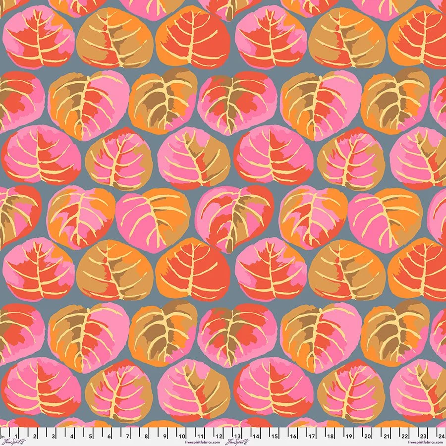 108" Wide Quilt Back - Palm Leaves - Pink