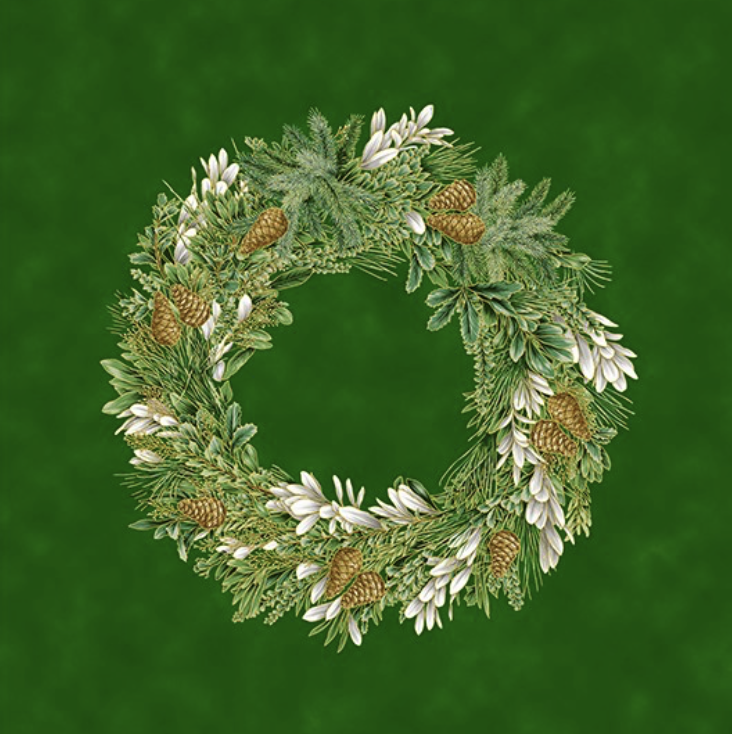 Holiday Flourish - Forest Glen - Wreath Panel - Pine