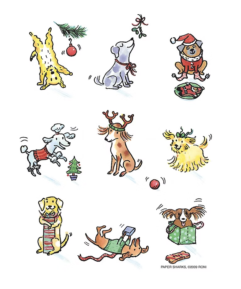 Flour Sack Towel - New! Christmas Dogs