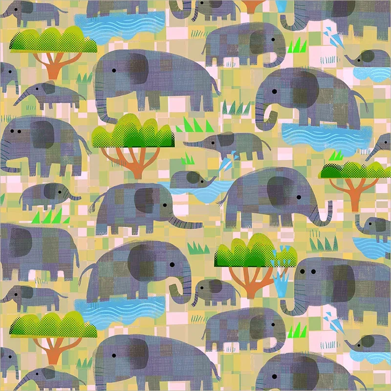 55459D-5-Mama Elephant, baby Elephant-Yellow Savanna.webp