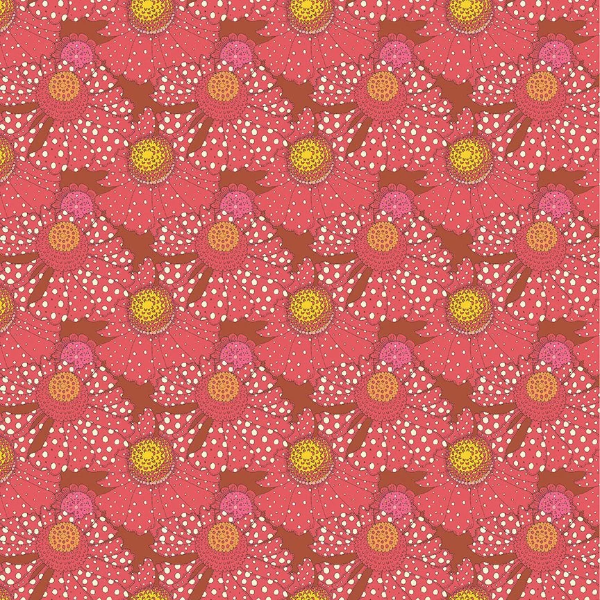 Sunshine - Polka Flower - Crimson