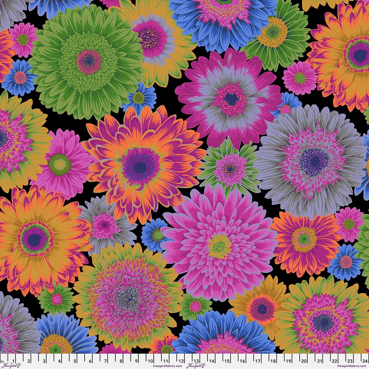 Preorder! Kaffe Fassett Collective August 2026 Collection - Gerbera Daisies - Dark