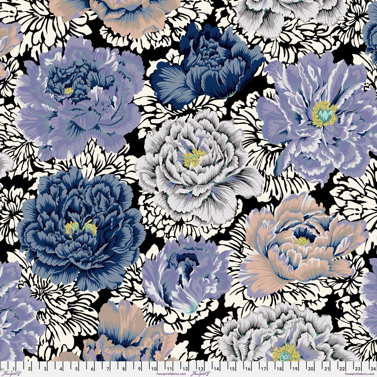 Brocade Peony - Grey