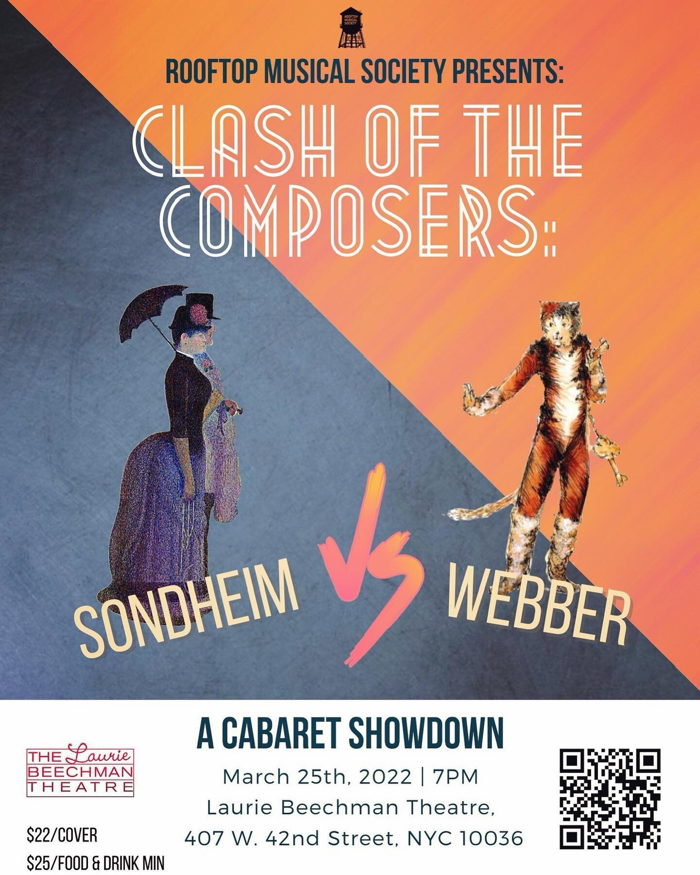 Would you rather spend a Sunday in the Park with George or attend the Jellicle Ball? 😼 Join us for our very first cabaret battle - THE CLASH OF THE COMPOSERS: Stephen Sondheim VS Andrew Lloyd Webber. These two legends share the same birthday on Marc