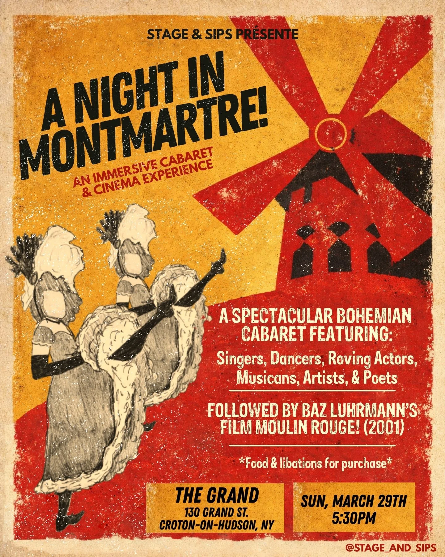 Step into the Red Windmill&hellip; 💋

For one special evening, The Grand transforms into bohemian Paris for an immersive cabaret experience inspired by the spirit of the Moulin Rouge, followed by a screening of the film MOULIN ROUGE (2001)!

Doors o