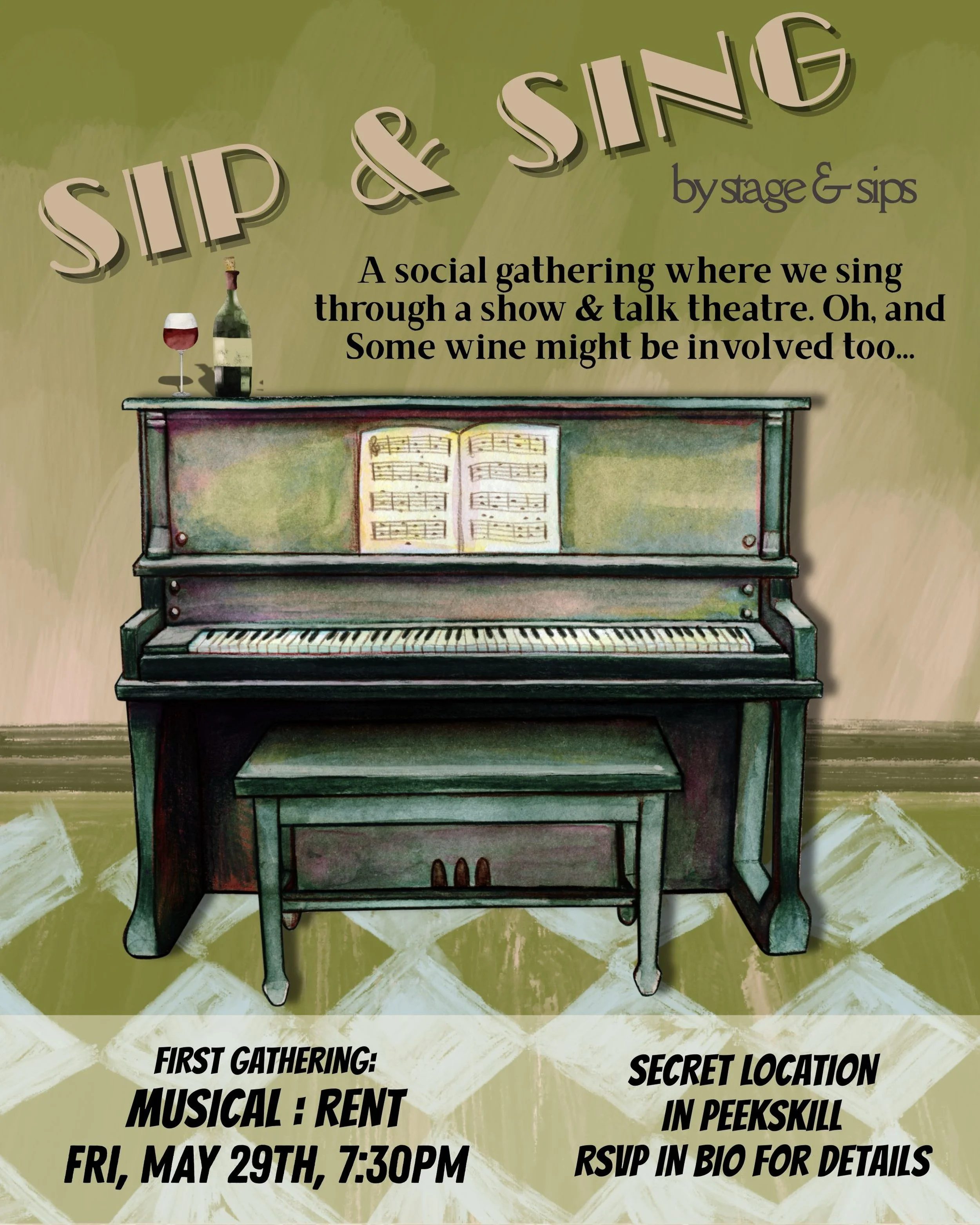 Where my RENT-heads at?? 

Join us for our very first Sip &amp; Sing where we celebrate RENT! (Which is 30 this year!) We&rsquo;ll be singing our way through the show, sharing snacks and drinks, [WINE AND BEER!] and having a very bohemian evening wit