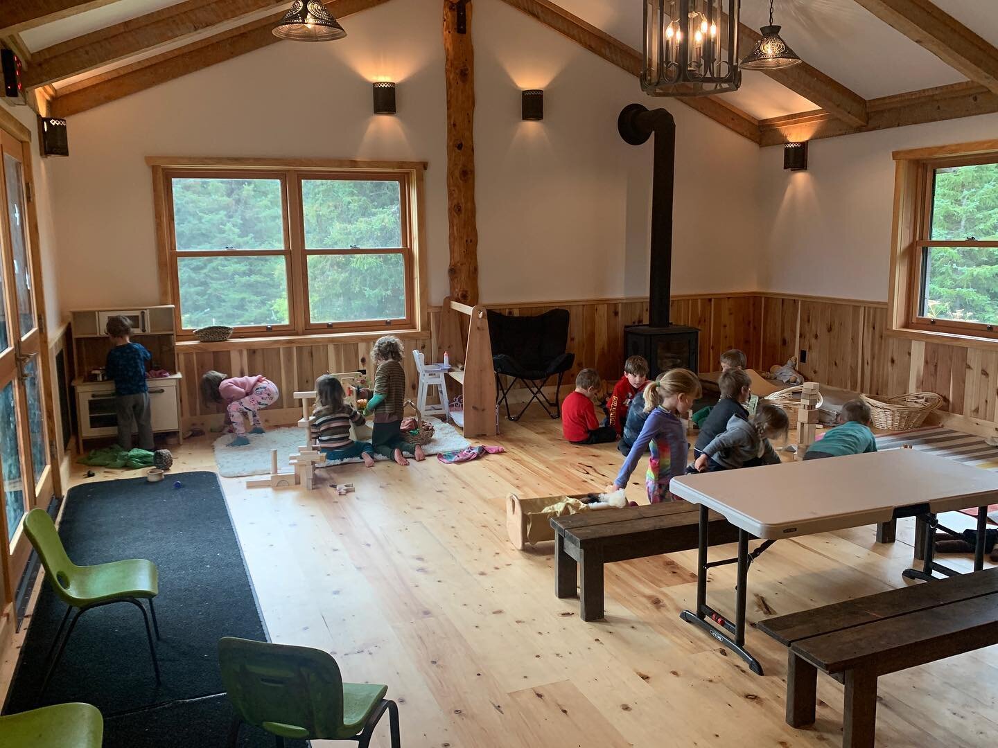 The cozy part of inside time. Yes we do go inside, and we try to make it as home-like and cozy as possible. 🍂

And who doesn&rsquo;t love bare feet and wiggly toes?
#waldorfchildcare #lifewaysnorthamerica